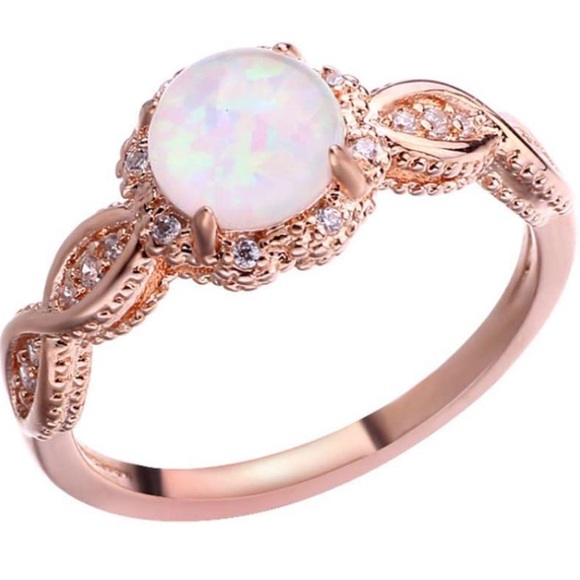 White Opal Rose Gold Ring - Picture 10 of 10